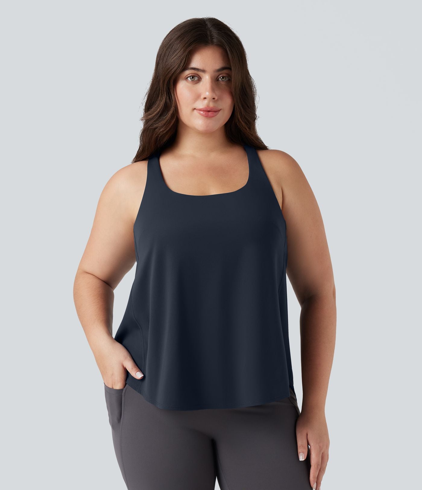 Débardeur running Halara UltraSculpt™ grande taille col rond ourlet arrondi