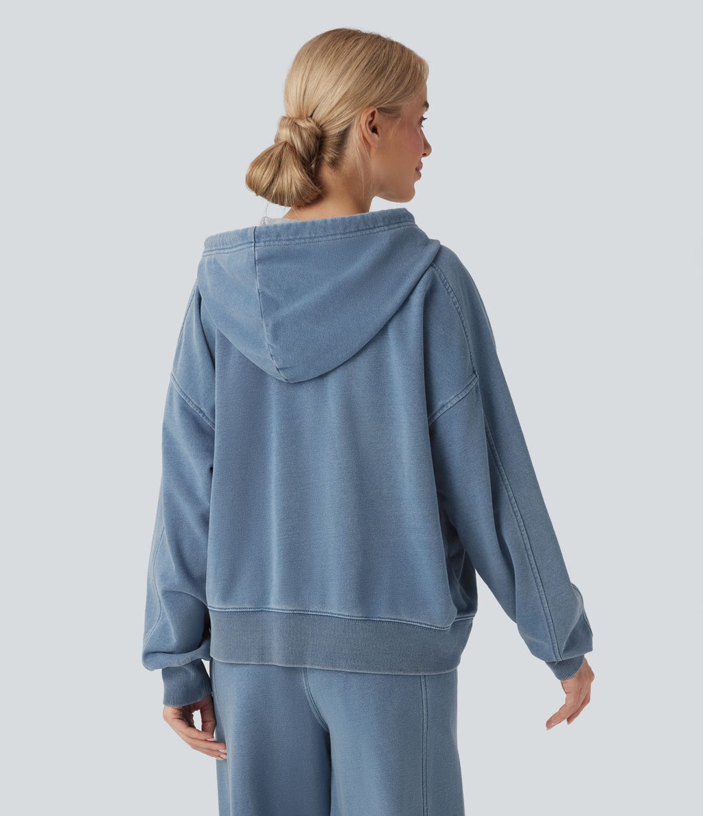 Sweat à capuche décontracté en denim Halara Flex™ avec poche