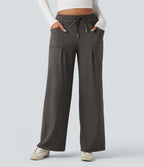 Pantalon tailleur large taille moyenne avec cordon de serrage Halara Flex™ DayStretch avec poches