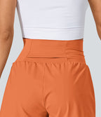 Short 7,5cm Yoga 2 en 1 Super Taille Haute Poches Arrière Poches Cachées Latérales