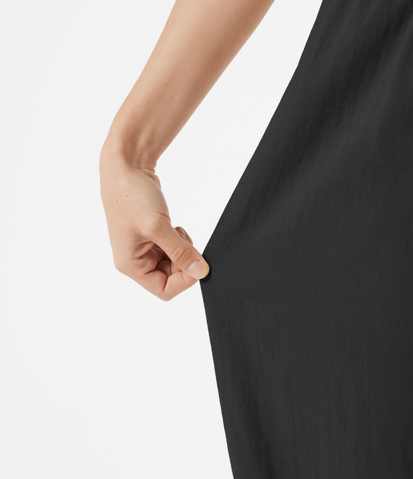 Pantalon barrel de bureau taille haute en mélange de lin avec short intégré et poches