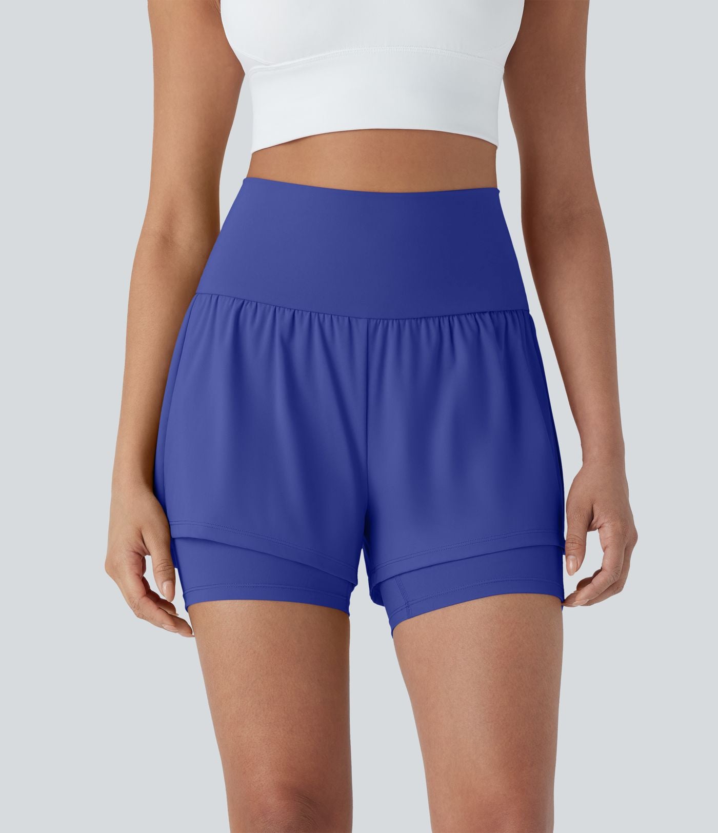 Short de yoga 2-en-1 SoftlyZero™ Airy taille très haute effet frais InstantCool 12,5 cm avec poches