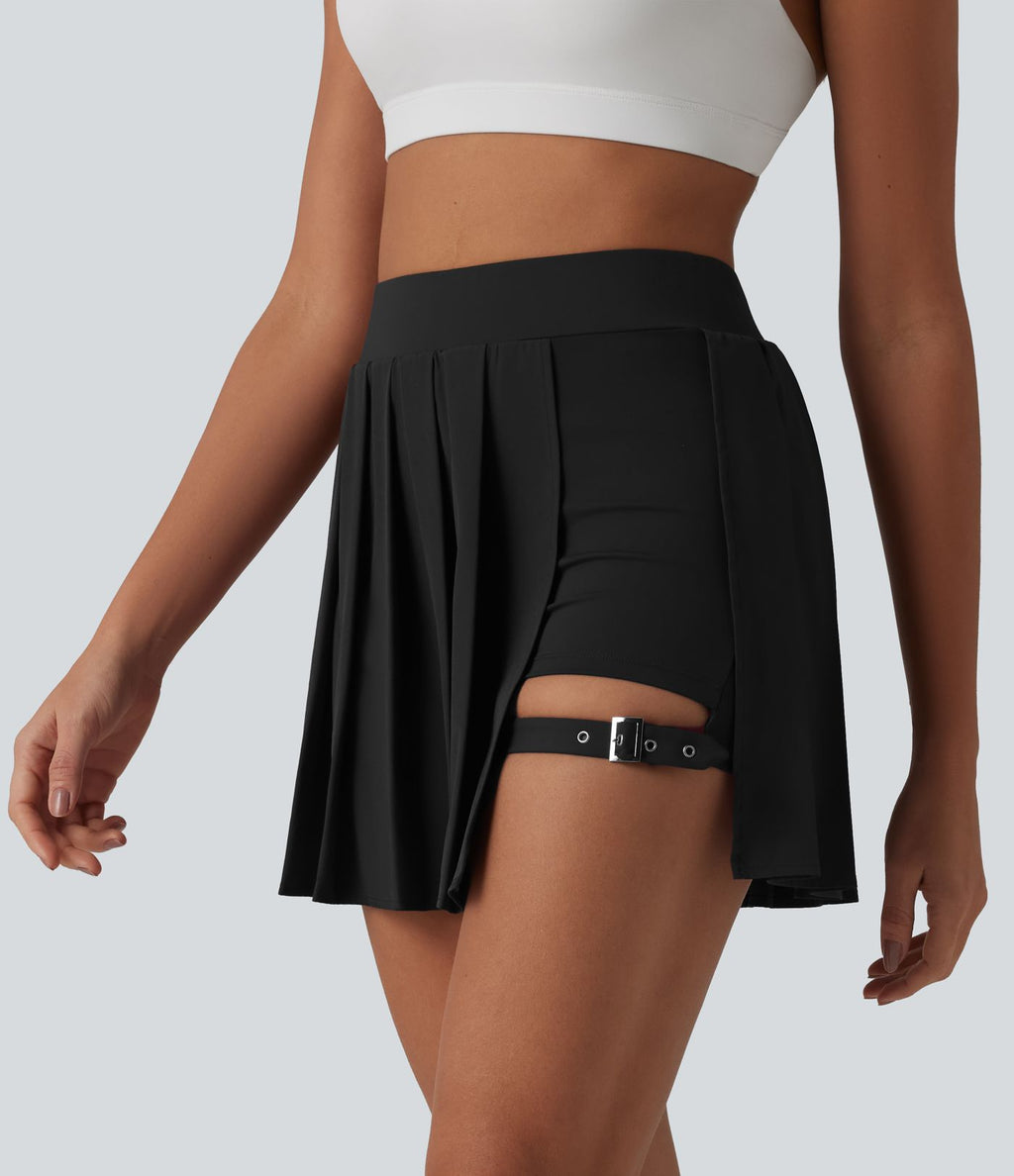 Jupe courte plissée 2-en-1 Breezeful™ taille haute séchage rapide avec poche et boucle ajustable