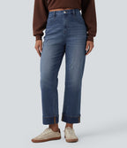 Jean droit 7/8 décontracté Halara Flex™ taille haute avec poches