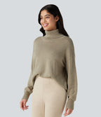 Pull col montant manches longues