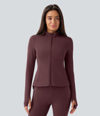 Veste d'équitation ajustée Softlyzero™ avec col montant, passe-pouces, poches, plis et fermeture éclair - Protection UPF50+