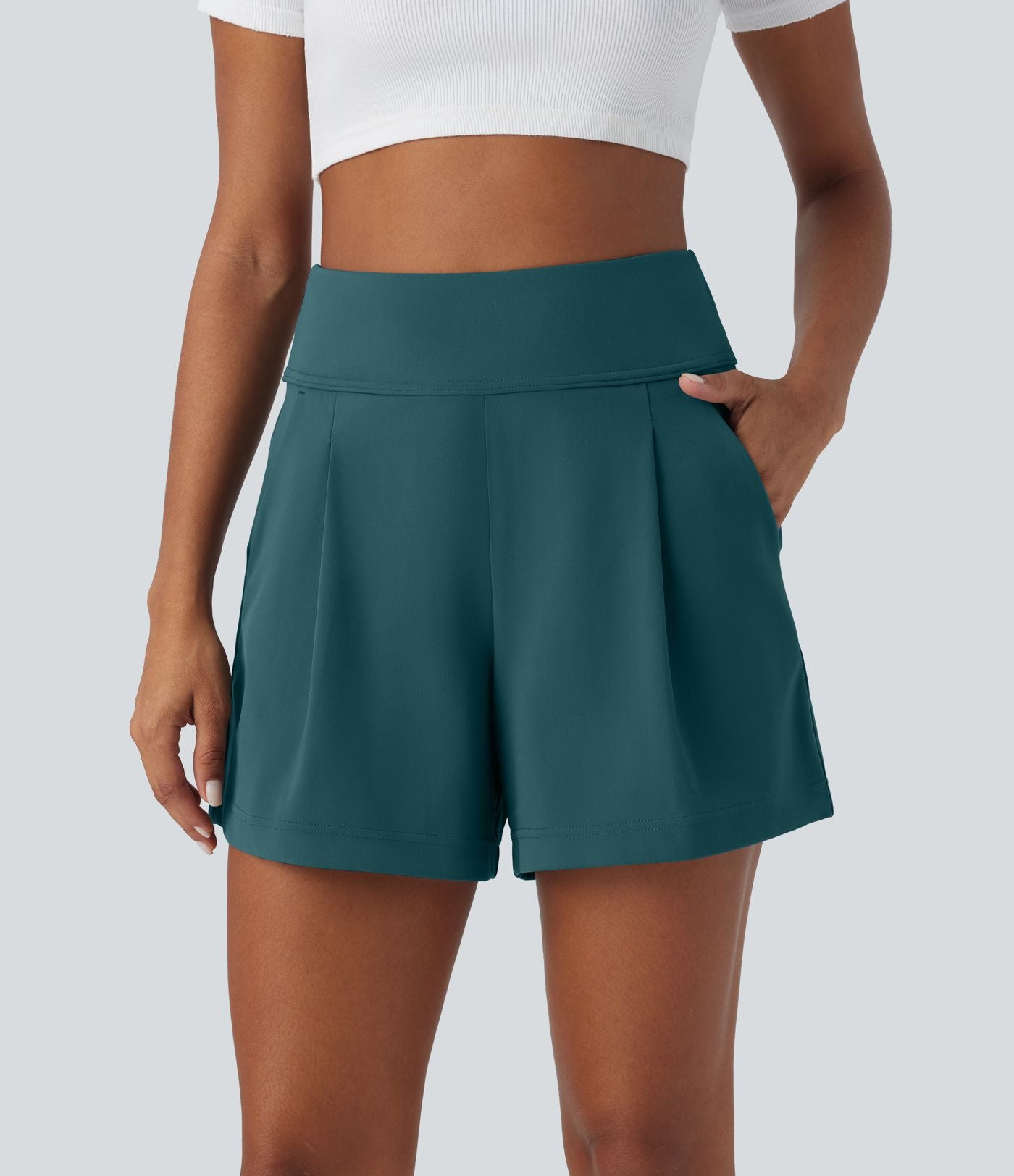 Short de travail large taille haute DayStretch avec poches