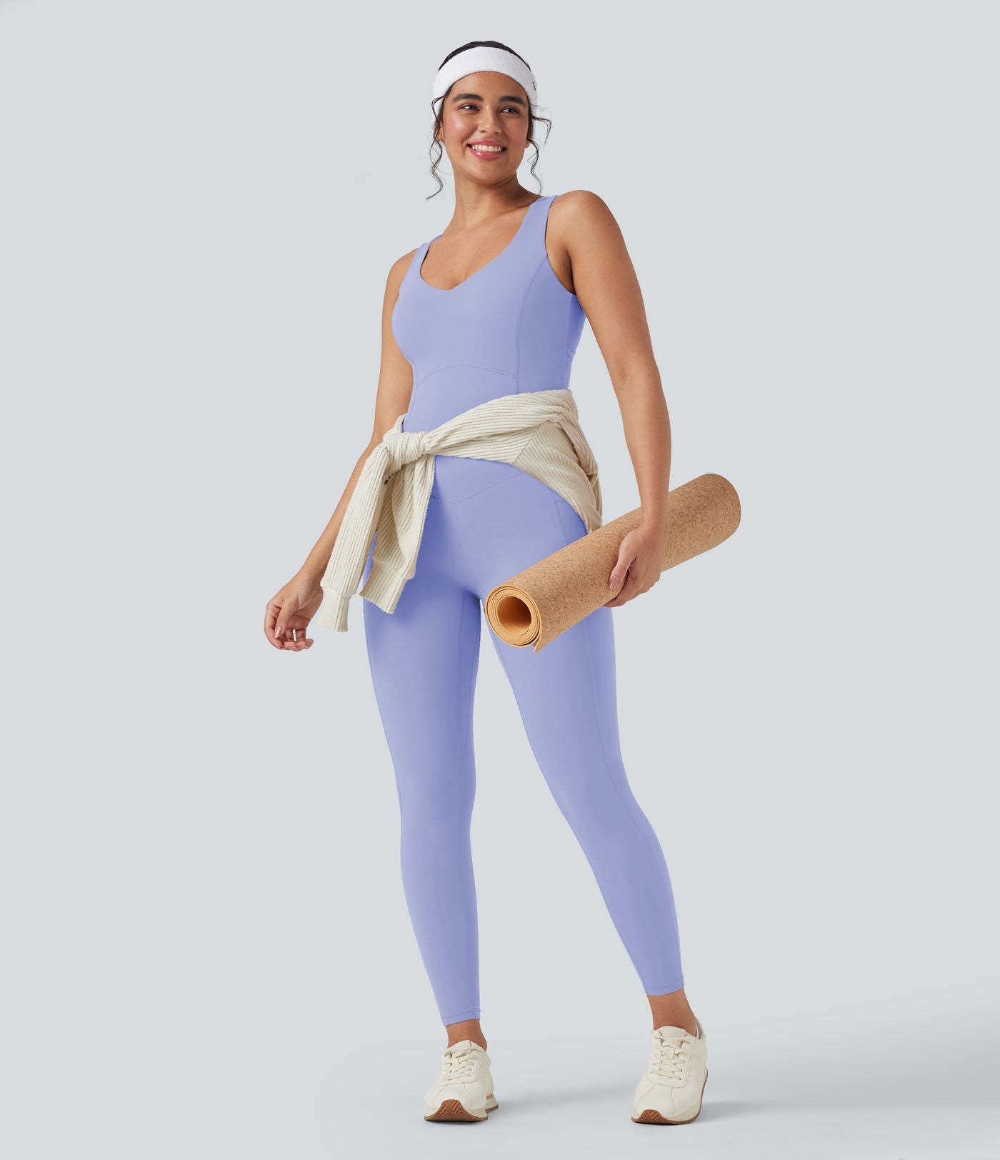 Combinaison de sport Halara UltraSculpt™ col V gainante push-up à poches