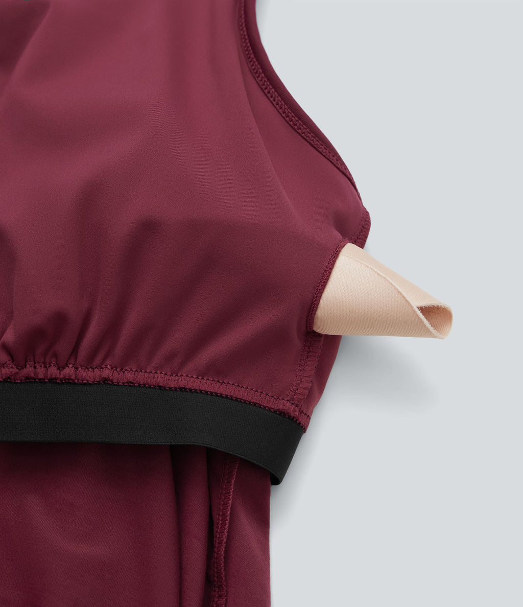 Haut de sport yoga SoftlyZero™ Airy licou drapé effet frais InstantCool, bonnets E-G, protection solaire UPF50+