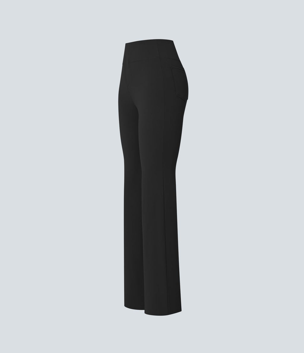 Pantalon tailleur légèrement évasé taille haute avec poches arrière Halara Flex™