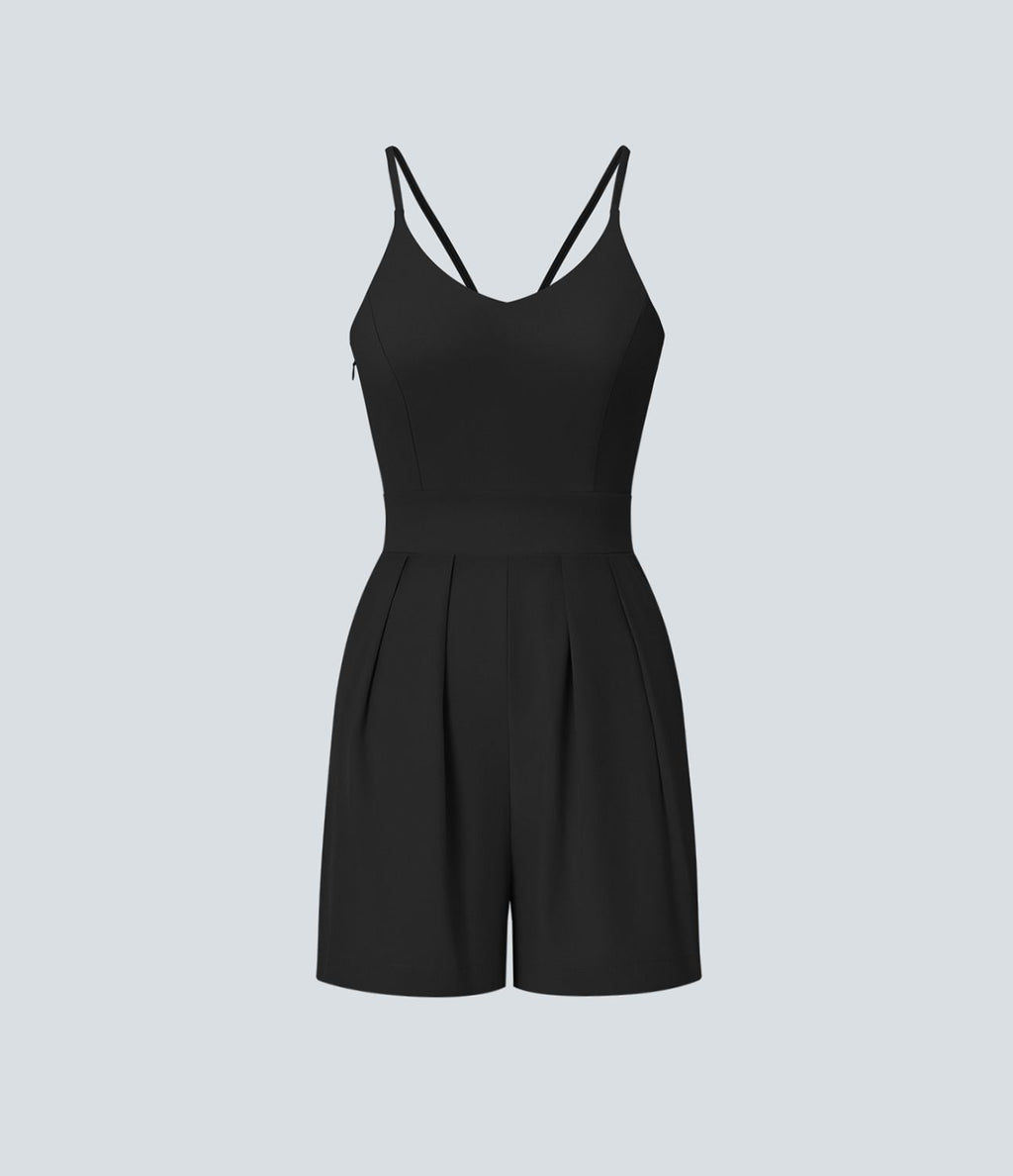 Breezeful™ Combishort Dos Nu Poche Zippée Invisible Sur le Côté Jambe Large Séchage Rapide