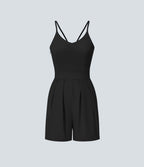 Breezeful™ Combishort Dos Nu Poche Zippée Invisible Sur le Côté Jambe Large Séchage Rapide