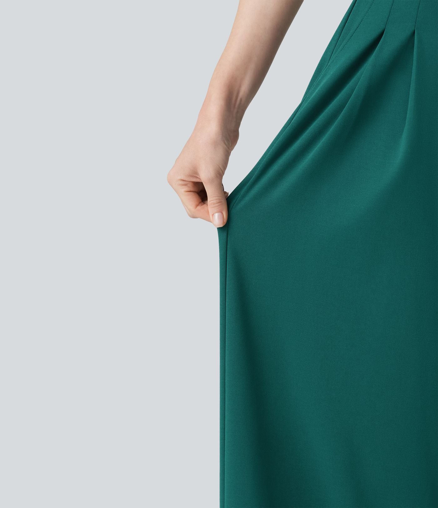 Combinaison tailleur large col V à manches mi-longues avec lien noué et poches — Easy Peasy