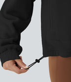 Sweat-shirt de randonnée en polaire avec col et demi-zip
