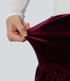 Jupe longue casual trapèze velours taille haute