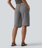 Halara Flex™ Pantalon tailleur droit corsaire taille mi-haute avec poches