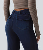 Jean Halara Flex™ taille haute en V évasé décontracté avec poches