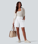 Short tailleur ample DayStretch taille haute 17,5 cm avec poches