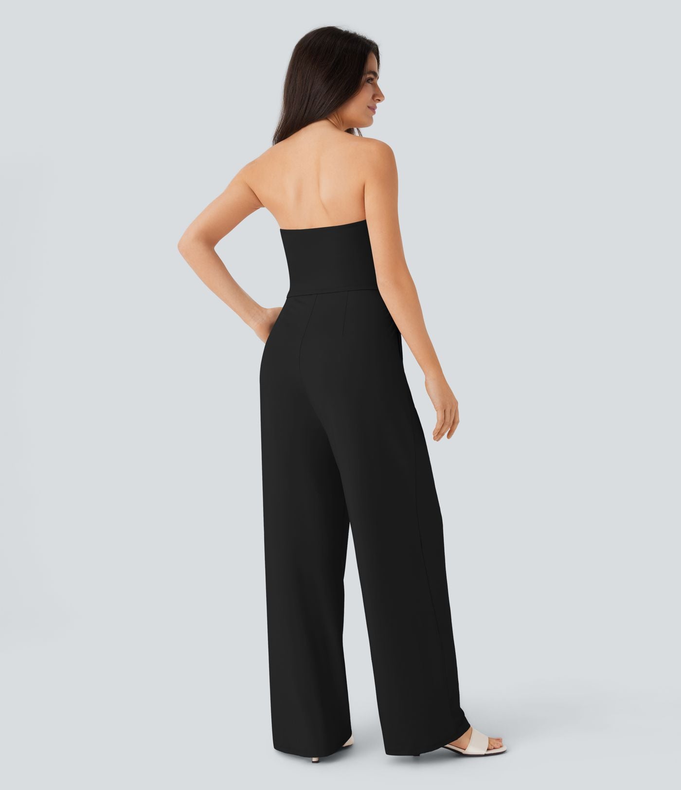 Combinaison bustier à jambes larges avec poches latérales et fermeture éclair invisible - Édition Easy Peasy - Pour mariages et cérémonies