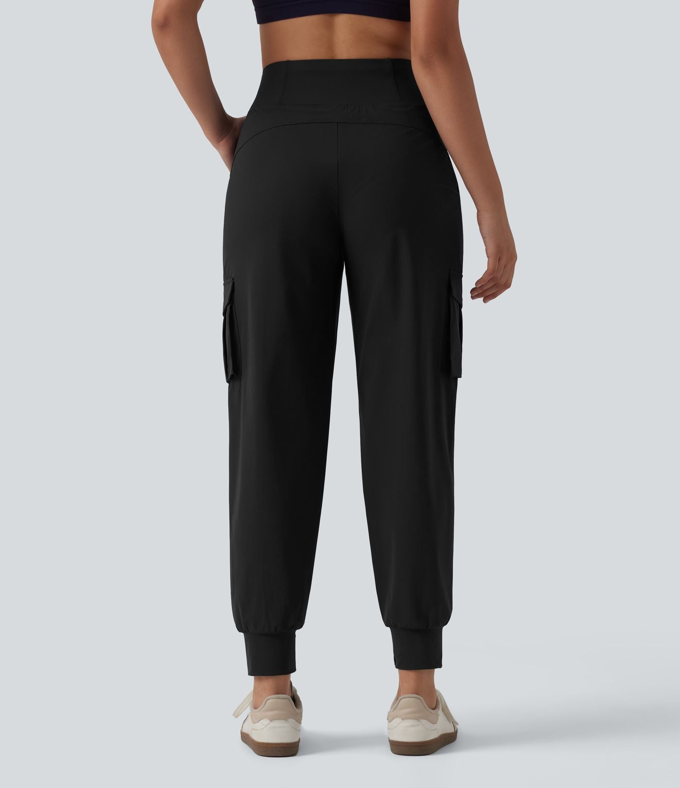 Jogging cargo décontracté à séchage rapide effet frais InstantCool taille haute avec cordon de serrage et poches, protection solaire UPF40+