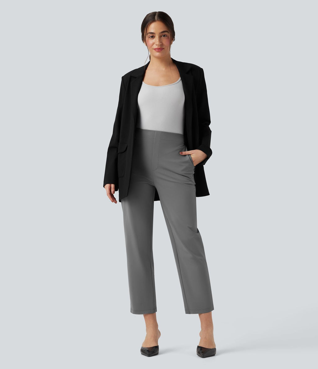 Pantalon de travail Halara Flex™ droit 7/8, taille haute, avec poches