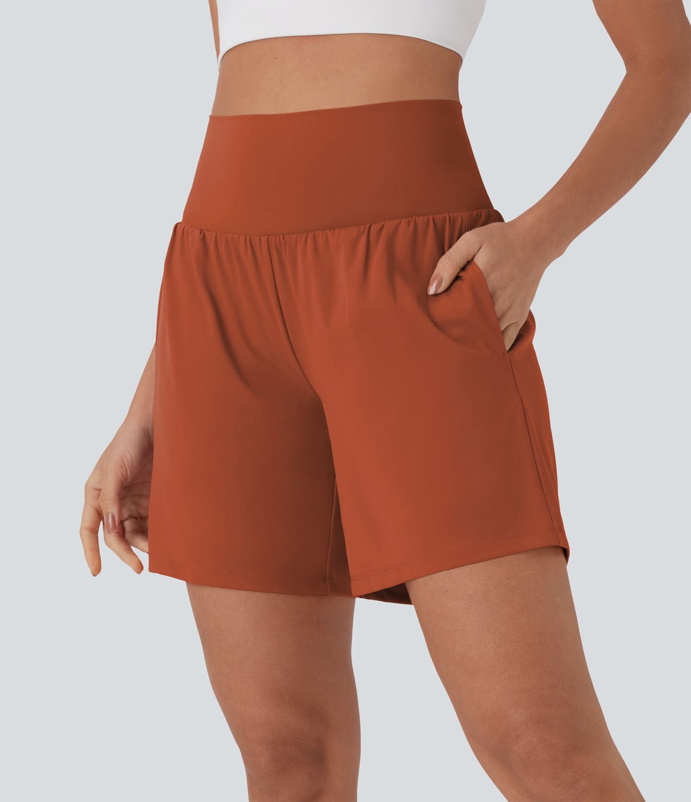 Short de yoga SoftlyZero™ Airy 2-en-1 taille très haute avec poches et effet frais InstantCool 17,5 cm