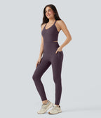 Combinaison-pantalon d'entraînement gainante avec poches - Édition Easy Peasy Halara UltraSculpt™