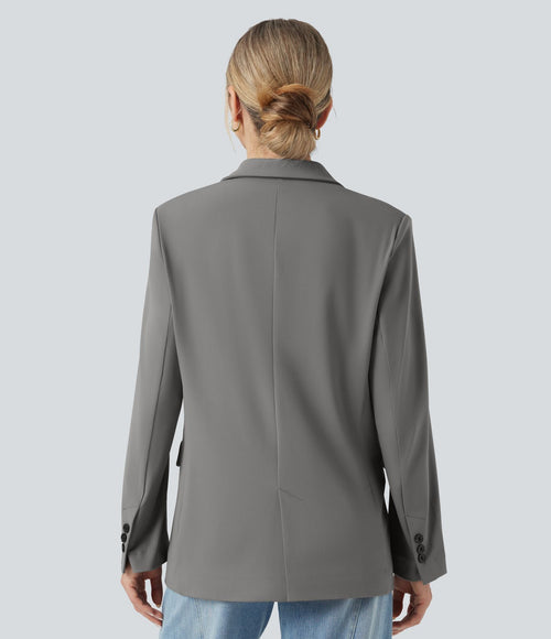 Blazer de travail col cranté à manches longues DayStretch avec poches