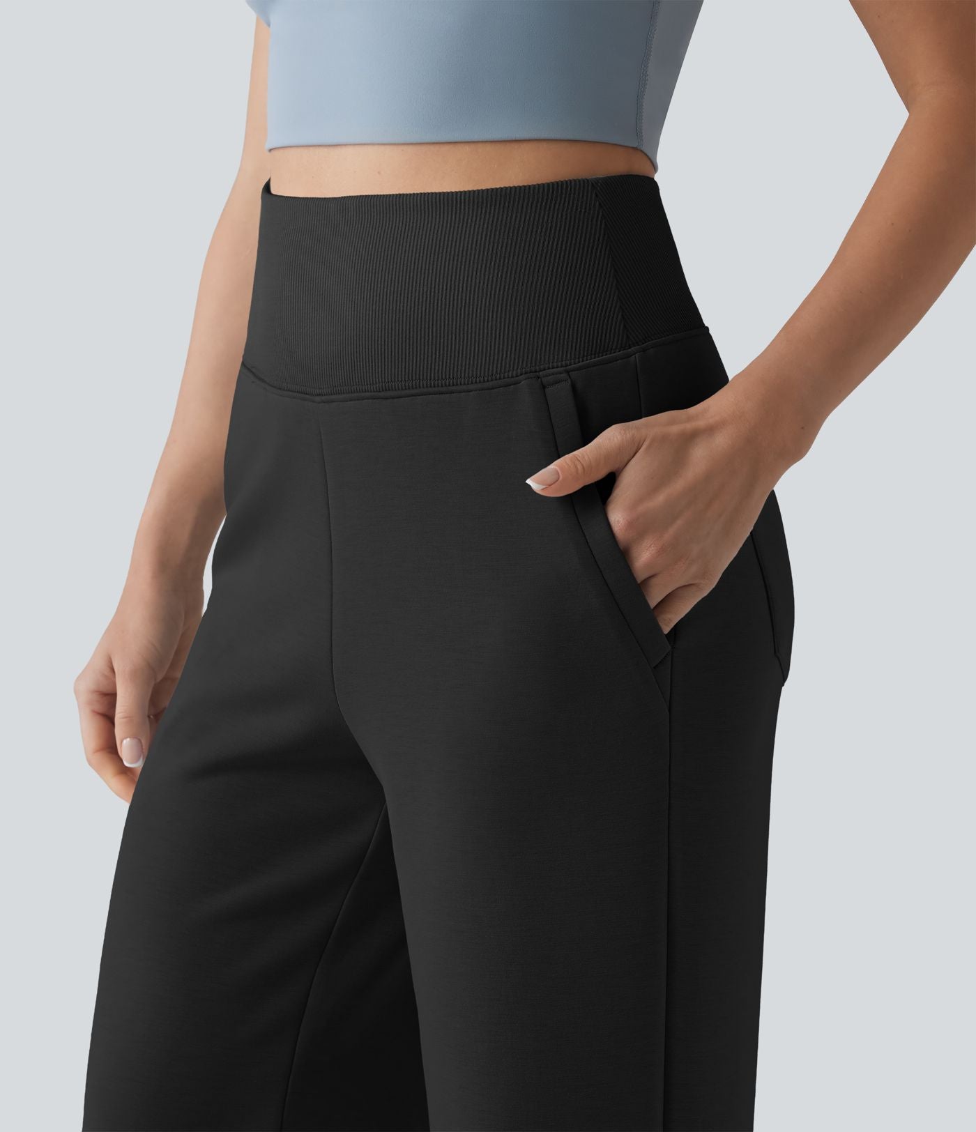 SpacerTek™ Jogging casual large taille haute ventre plat avec poches