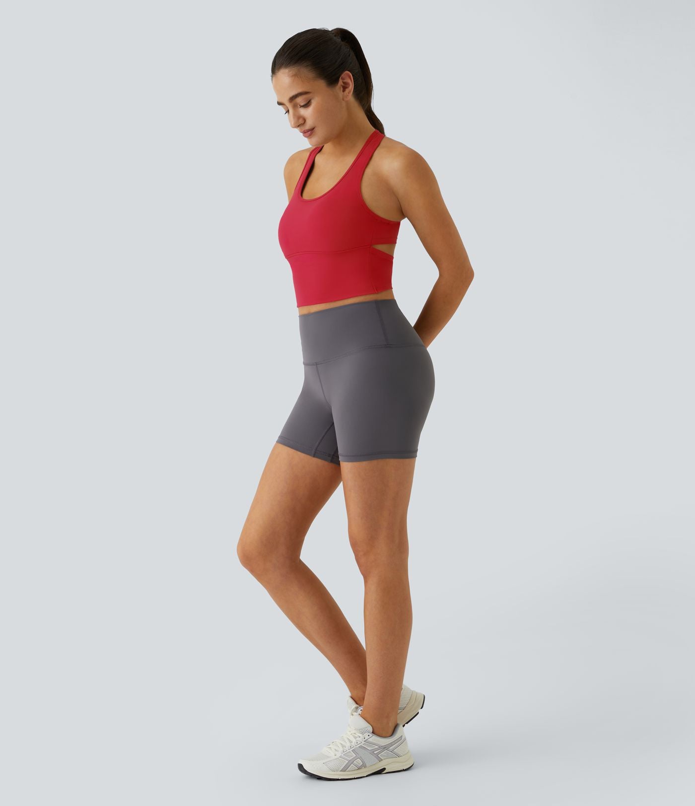 Softlyzero™ Plush Plus Débardeur Yoga Crop à Col U Plongeant Dos Nu Dos Nageur Découpé - UPF50+