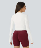 Softlyzero™ Plush Top Sport de Golf Court à Manches Longues avec Trou pour Pouce et Demi-Zip