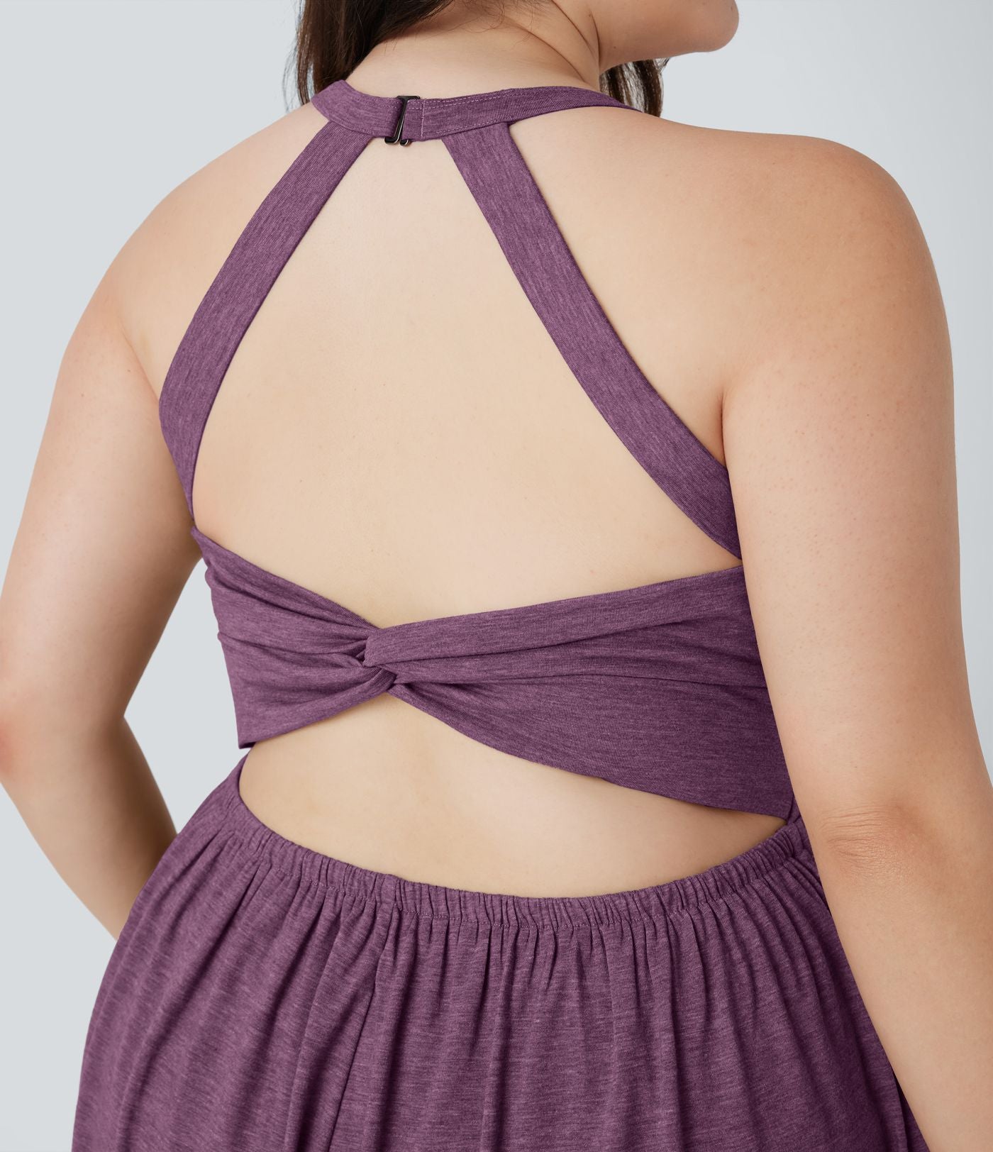 Combinaison-short de séjour grande taille 2-en-1 dos nu torsadée avec poches - Easy Peasy Edition