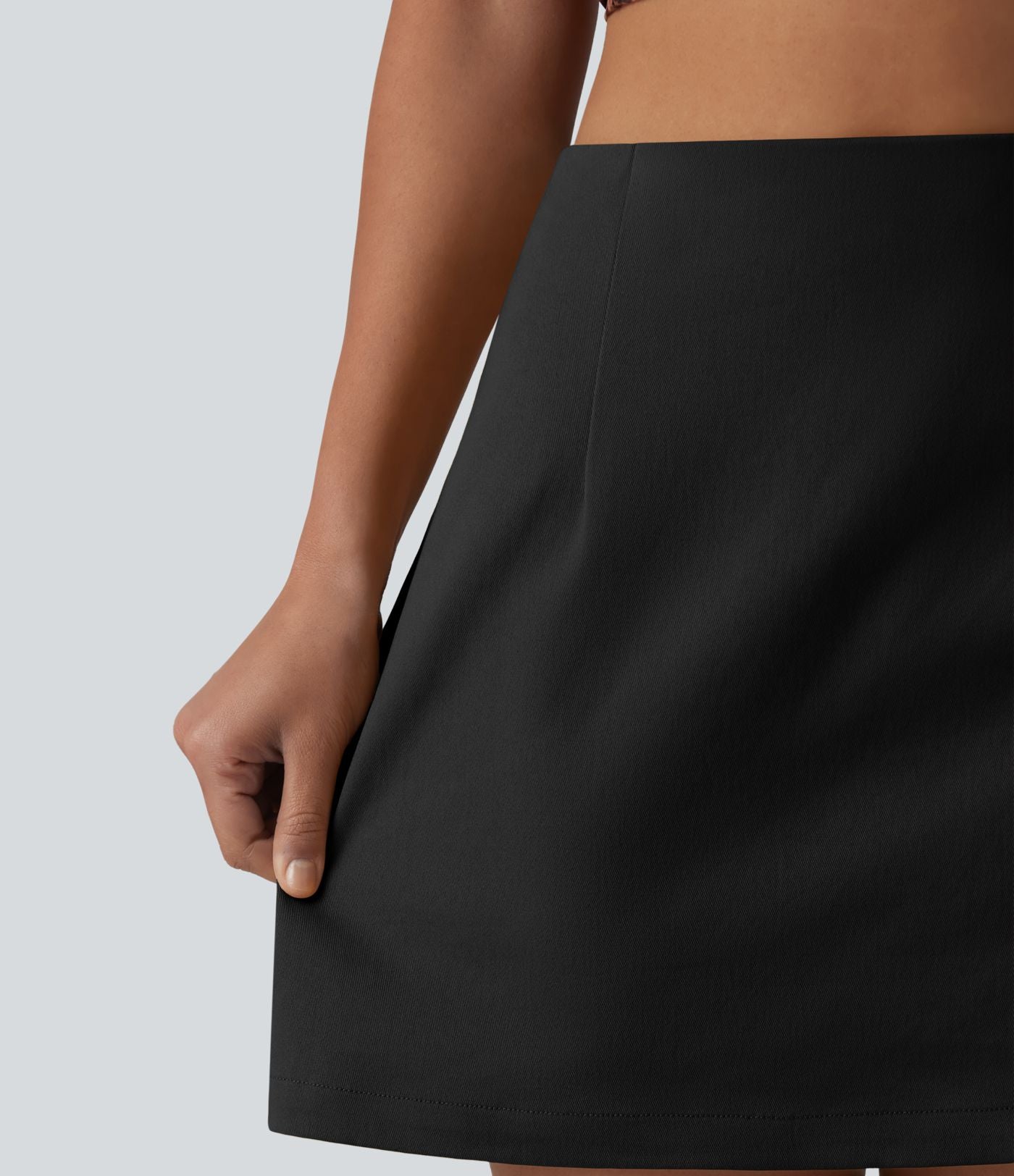 Jupe chino décontractée en coton 2 en 1 à taille haute et fermeture éclair invisible