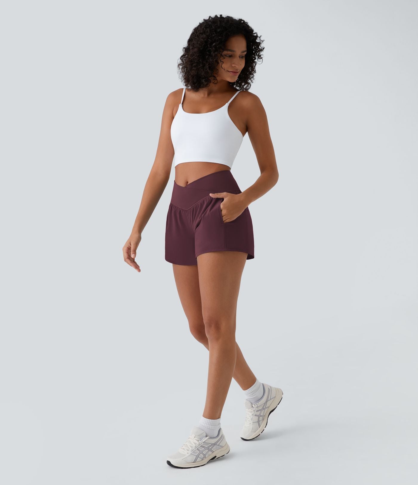 Breezeful™ Shorts 10cm Yoga Séchage Rapide 2 en 1 Taille Haute Poches Latérales Croisées