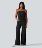 Combinaison casual bustier bandes latérales rayures à séchage rapide SoftlyZero™ QuickDry avec poches - Easy Peasy