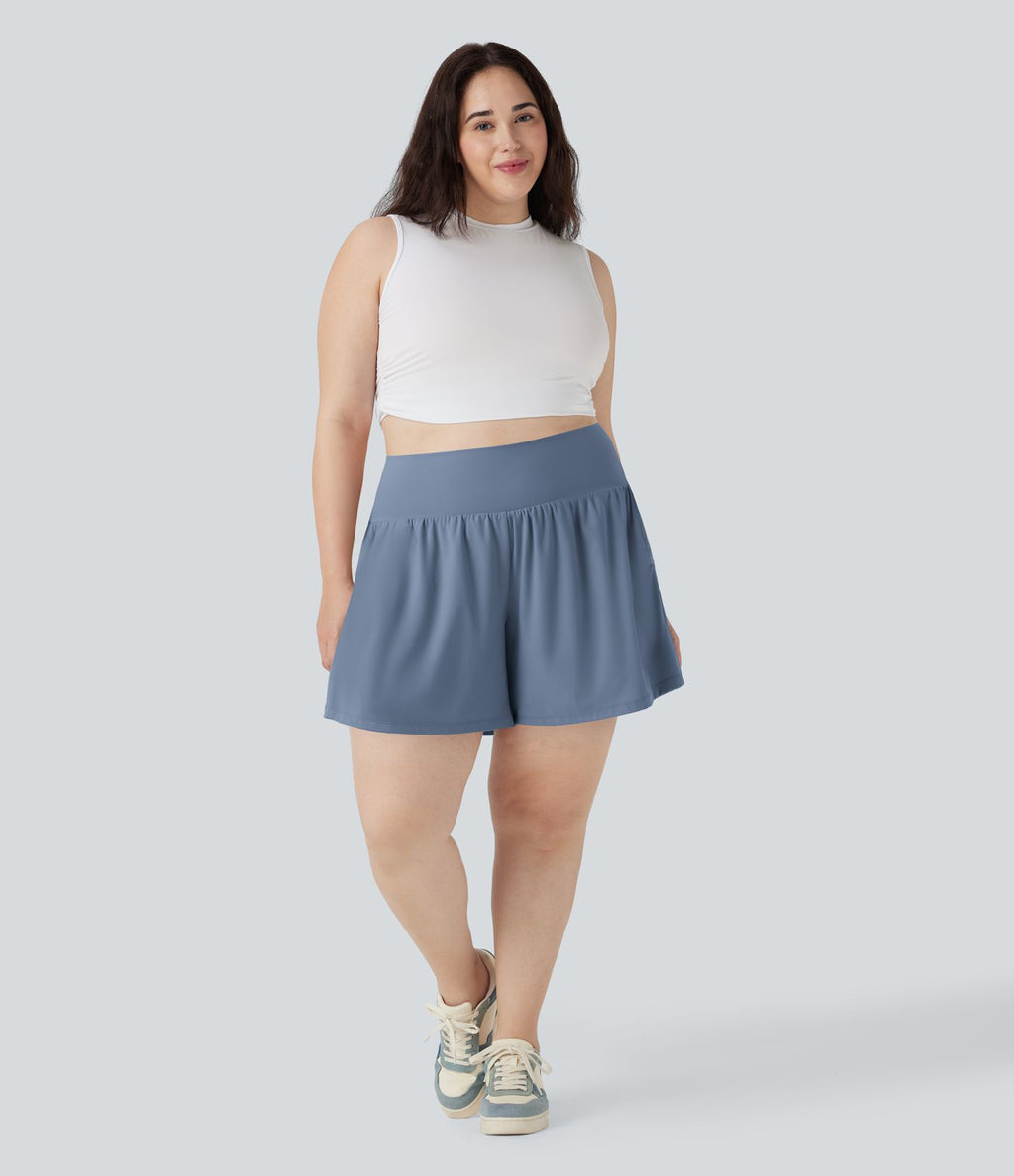 Short tailleur 2-en-1 Cool Touch yoga taille très haute Softlyzero™ Airy grande taille 17,5 cm avec poches