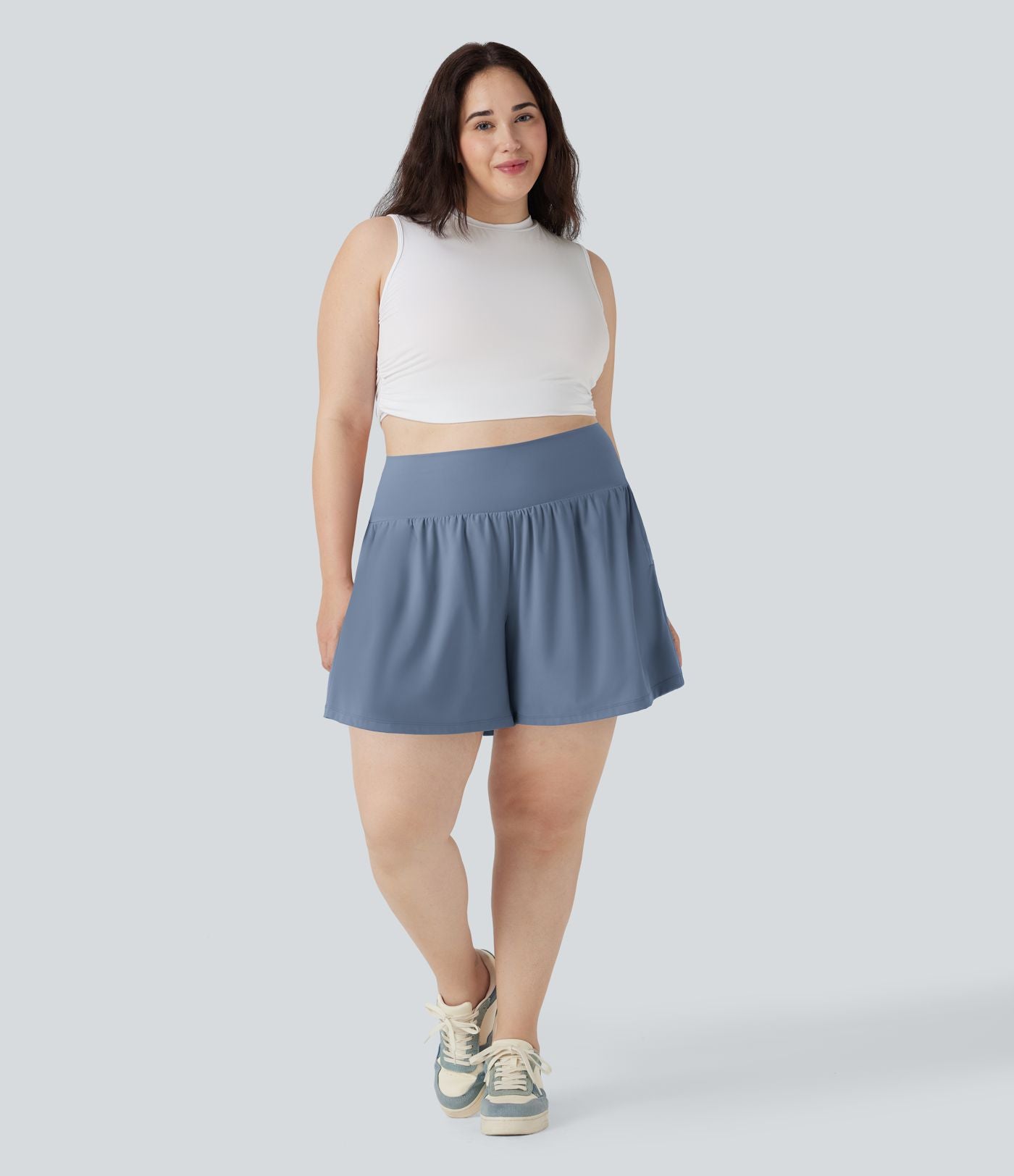 Short tailleur 2-en-1 Cool Touch yoga taille très haute Softlyzero™ Airy grande taille 17,5 cm avec poches