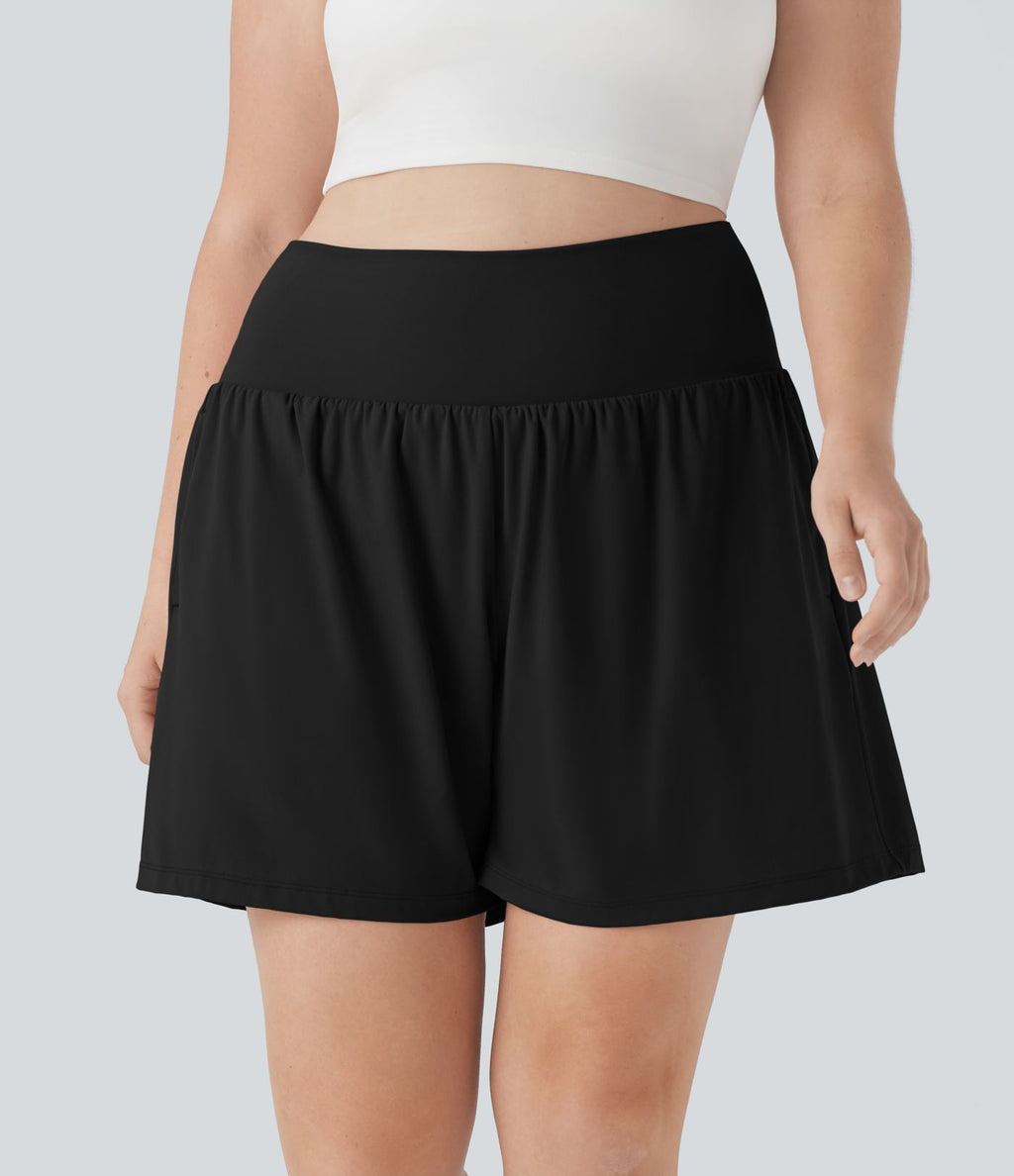 Short tailleur 2-en-1 Cool Touch yoga taille très haute Softlyzero™ Airy grande taille 17,5 cm avec poches