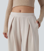 Pantalon décontracté SpacerTek™ baggy taille mi-haute, dos croisé avec cordon de serrage et poches