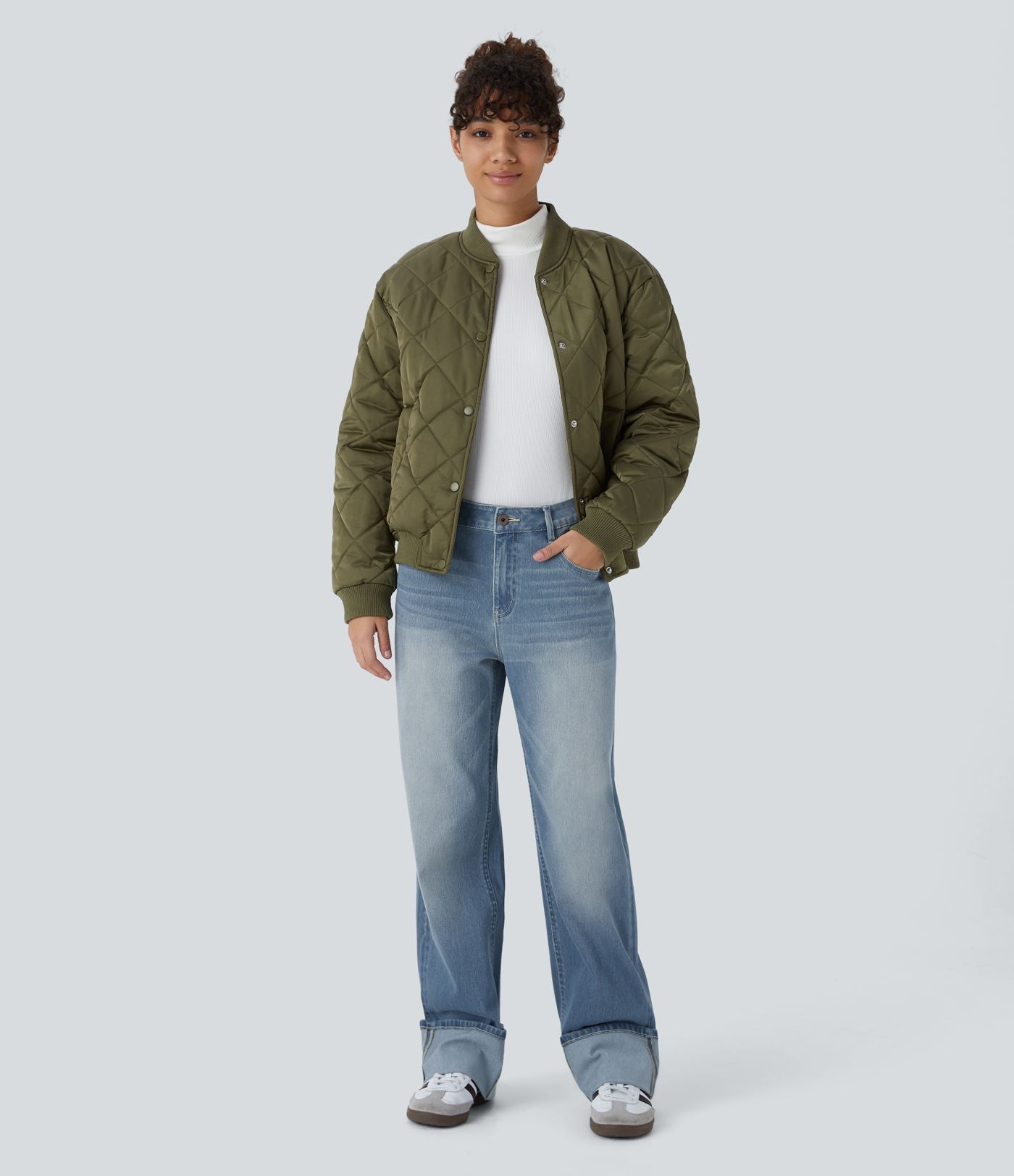 Jean boyfriend taille basse extensible délavé avec poches multiples Halara Flex™