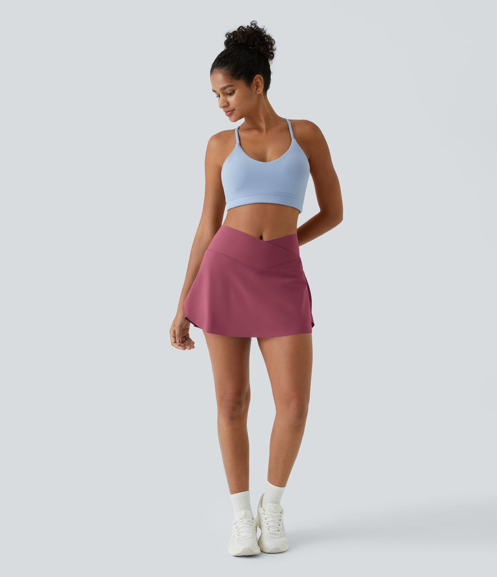 Jupe de tennis mini 2-en-1 quotidienne SoftlyZero™ Airy avec croisement, poche latérale et effet frais InstantCool, Lucid, protection solaire UPF50+