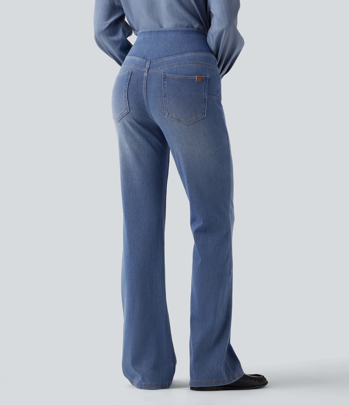 Jean Halara Flex™ taille haute évasé slim décontracté avec poches