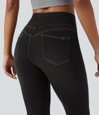 Legging 7/8 skinny en denim Halara Flex™ taille haute gainant avec poches