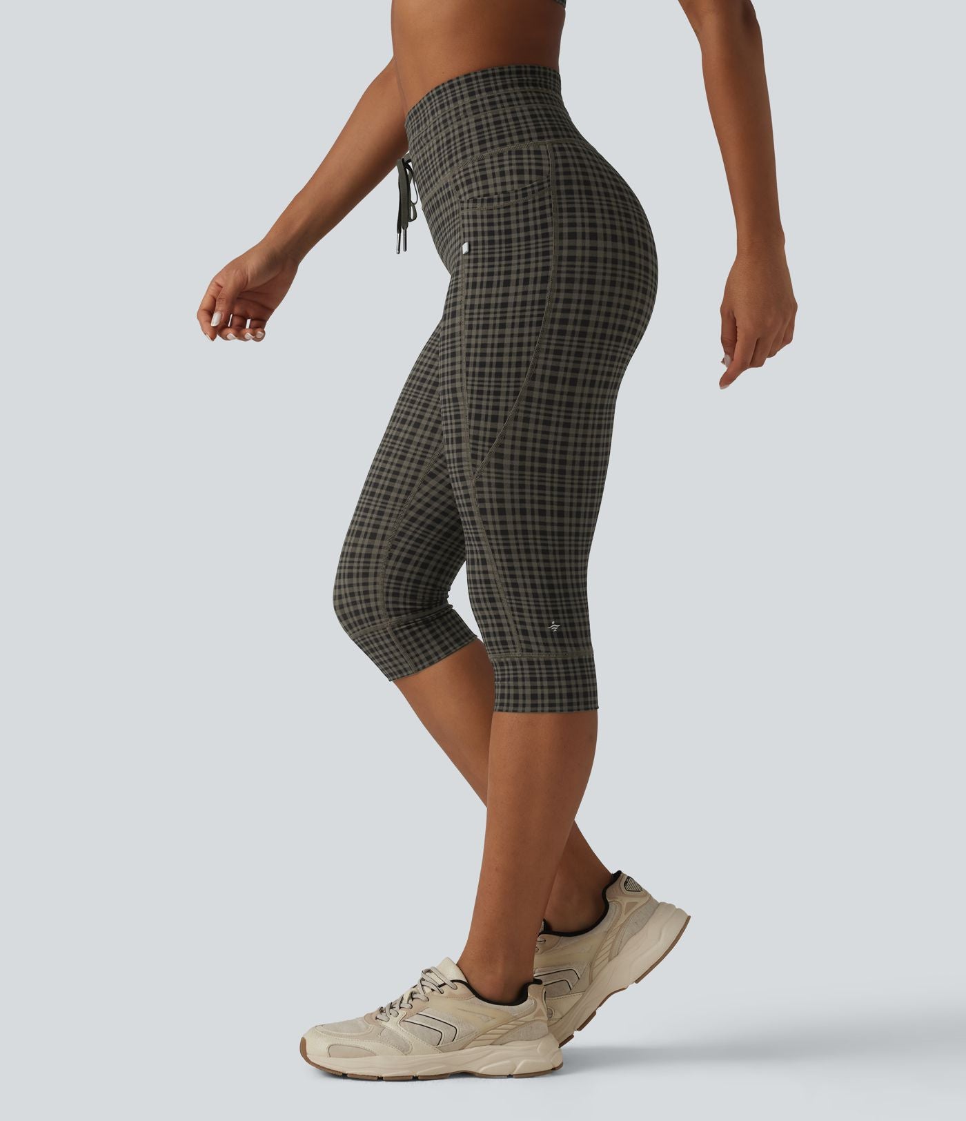 Legging de yoga Halara UltraSculpt™ à carreaux, taille haute, cordon de serrage et poches