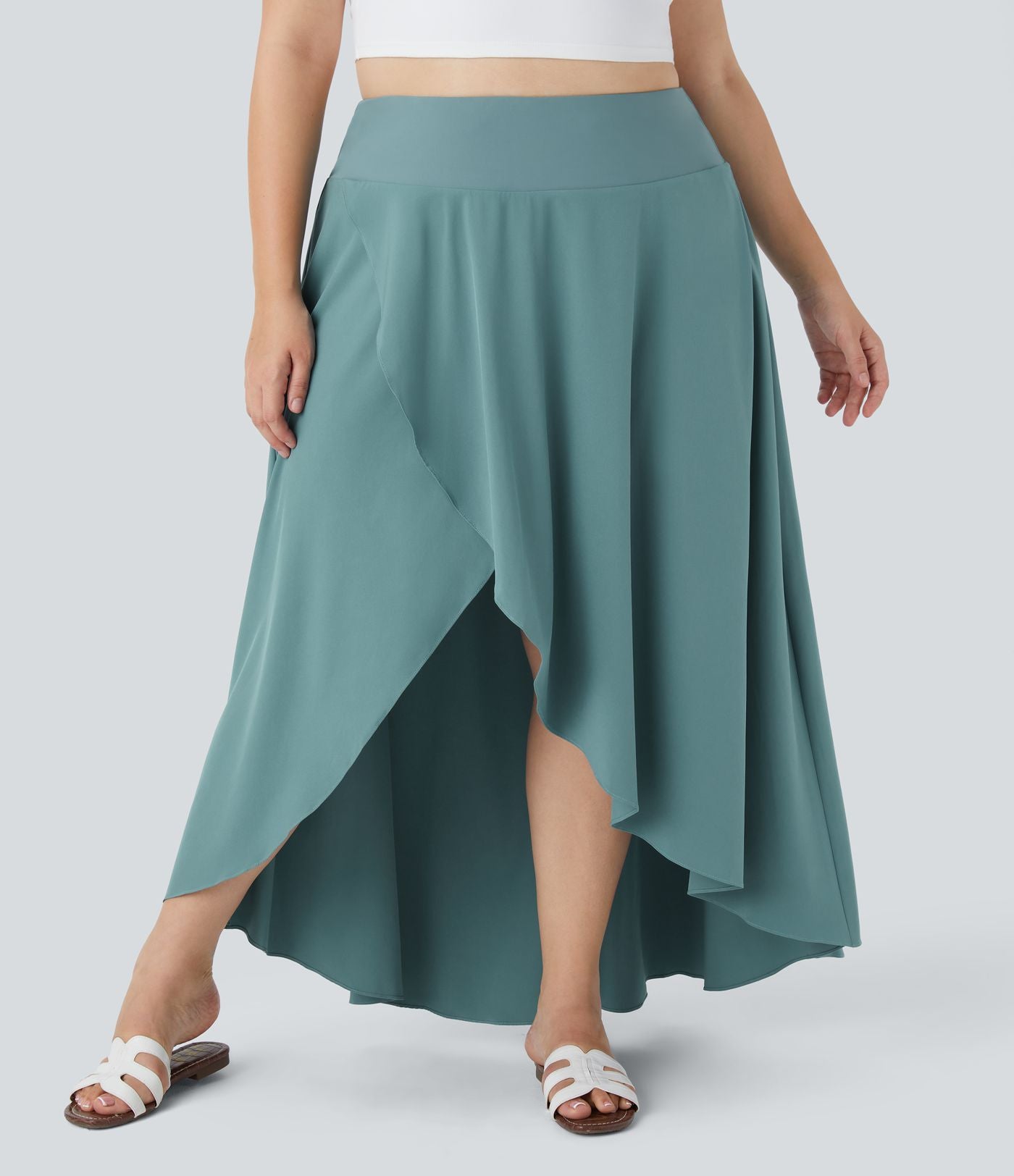 Breezeful™ Taille Haute à Volants 2 en1 Fluide Sèchement Rapide Quotidien Causal Grande Taille