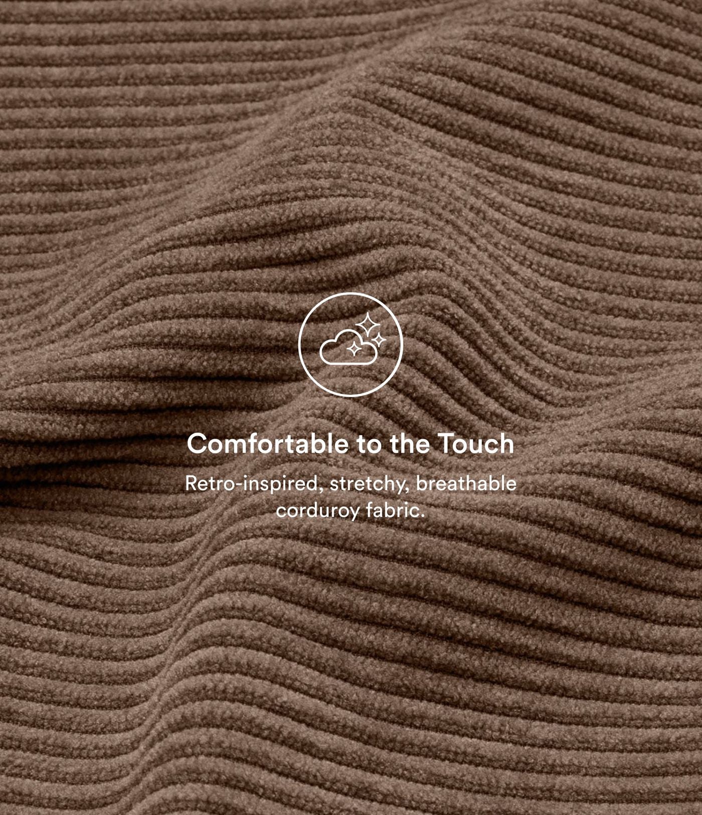 Pantalon en velours côtelé décontracté taille moyenne avec poches latérales