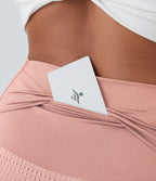 Shorts 2' Casual 2 en1 Taille Haute Empiècement en Maille dans le Dos et Poches