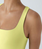 Débardeur yoga court SoftlyZero™ Airy col carré dos nu bretelles croisées effet frais InstantCool, bonnets A-C, protection solaire UPF50+