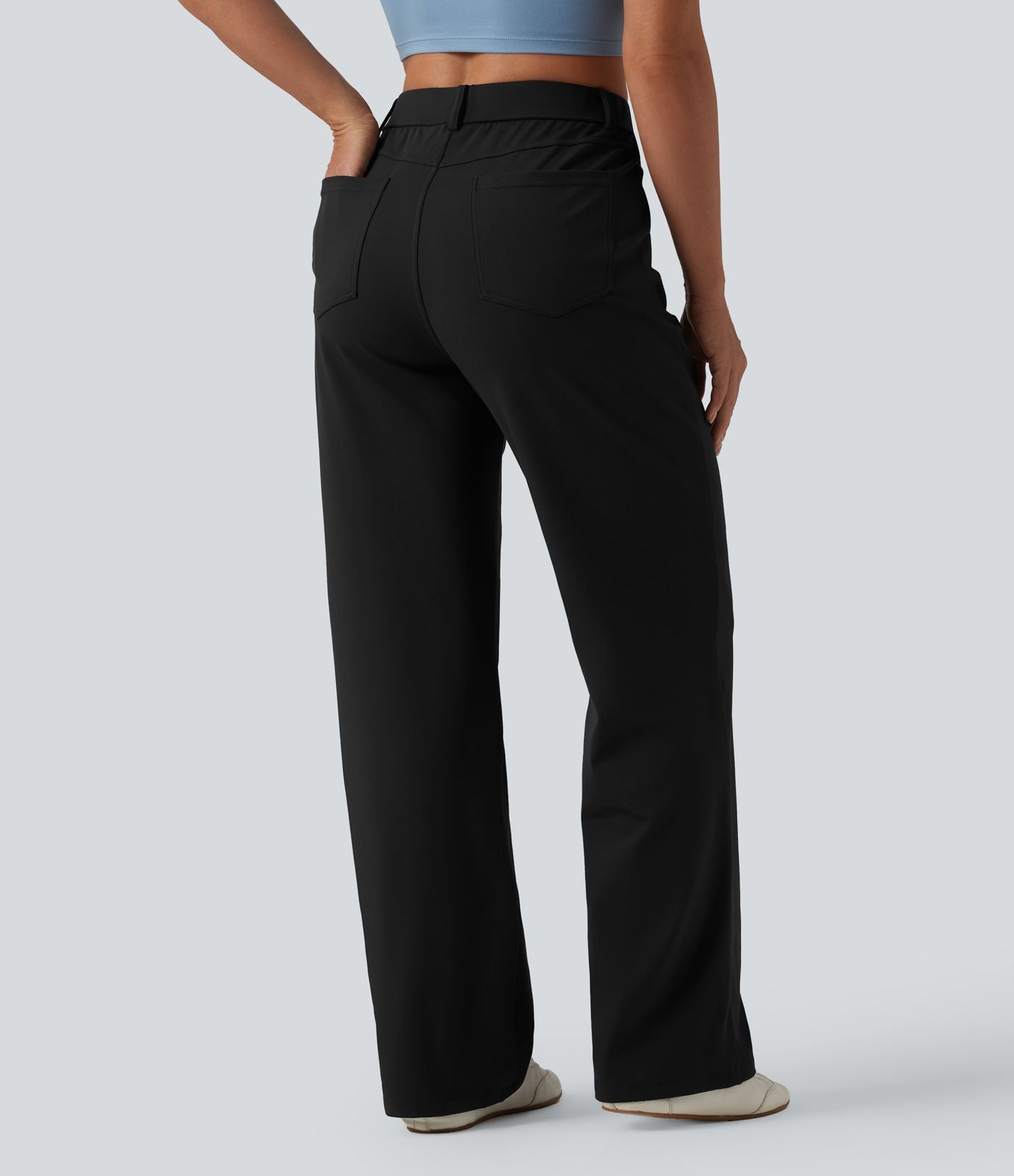 Pantalon décontracté DayStretch taille mi-haute coupe droite avec poches