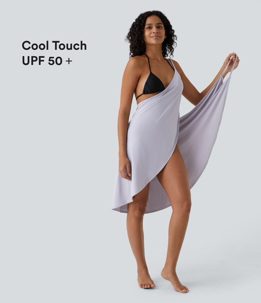 Robe de Plage Fines bretelles croisée dos nu effet portefeuille effet frais InstantCool